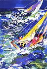 Leroy Neiman Canvas Paintings - High Seas Sailing II